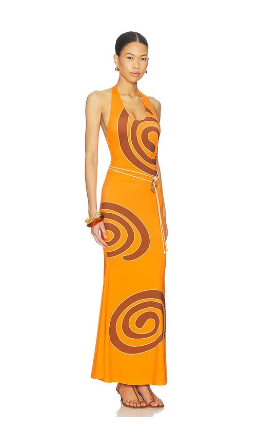 Giro Halter Dress in Orange. - size M (also in S, XL, XS) - The Wolf Gang - Modalova
