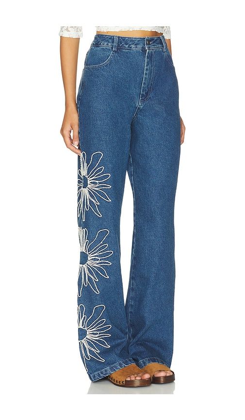 Amana Denim Flare Jean in Blue. - size L (also in M, S, XL, XS) - The Wolf Gang - Modalova