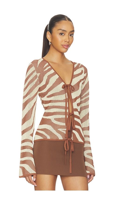 Sutton Knit Blouse in Brown,Neutral. - size L (also in M, S, XL, XS) - The Wolf Gang - Modalova