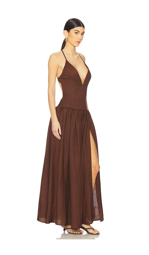 Saylor Maxi Dress in Chocolate. - size L (also in M, S, XL, XXS) - Tularosa - Modalova