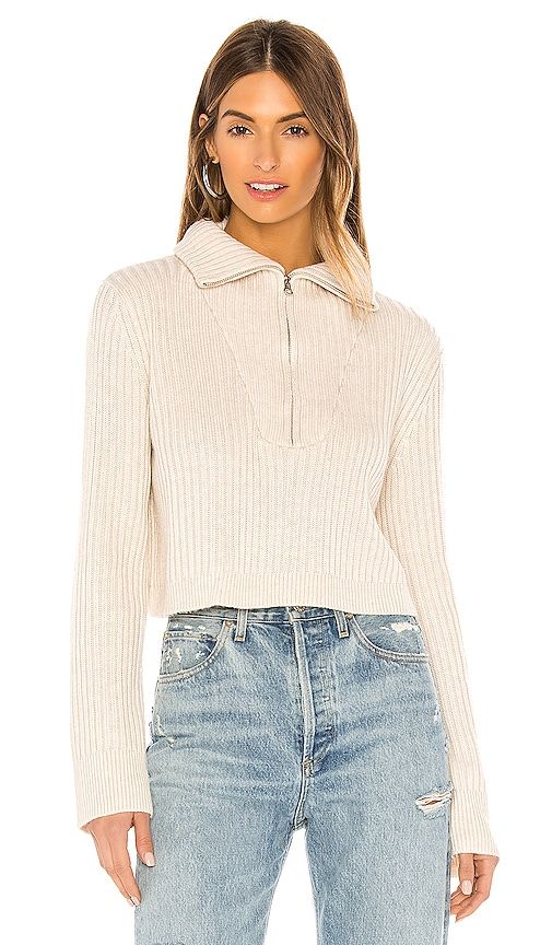 Lovelle Zip Up Sweater in Beige. - size L (also in M, S) - Tularosa - Modalova