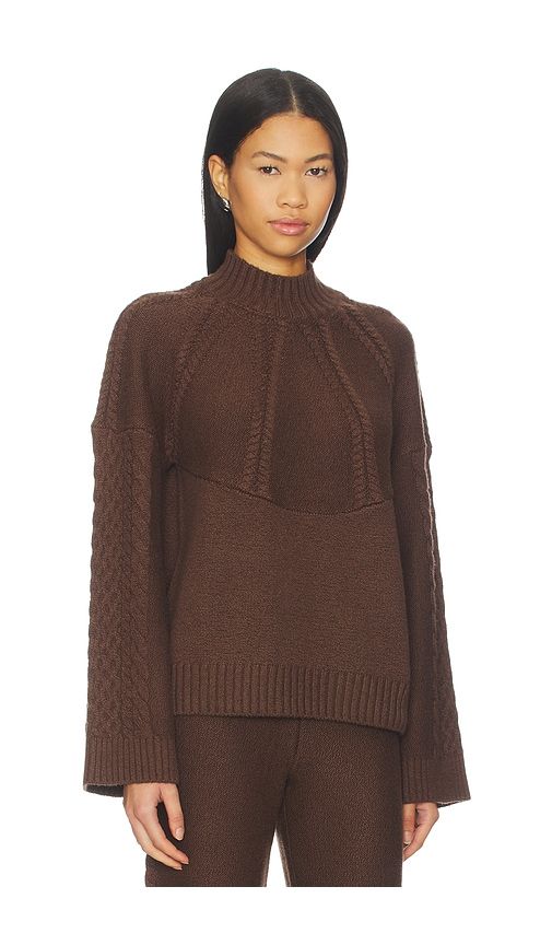 Marcella Mock Neck Sweater in Chocolate. - size M (also in S, XL, XS) - Tularosa - Modalova