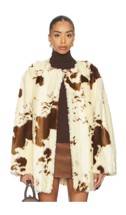 Elena Coat in Cream,Brown. - size L (also in M) - Tularosa - Modalova