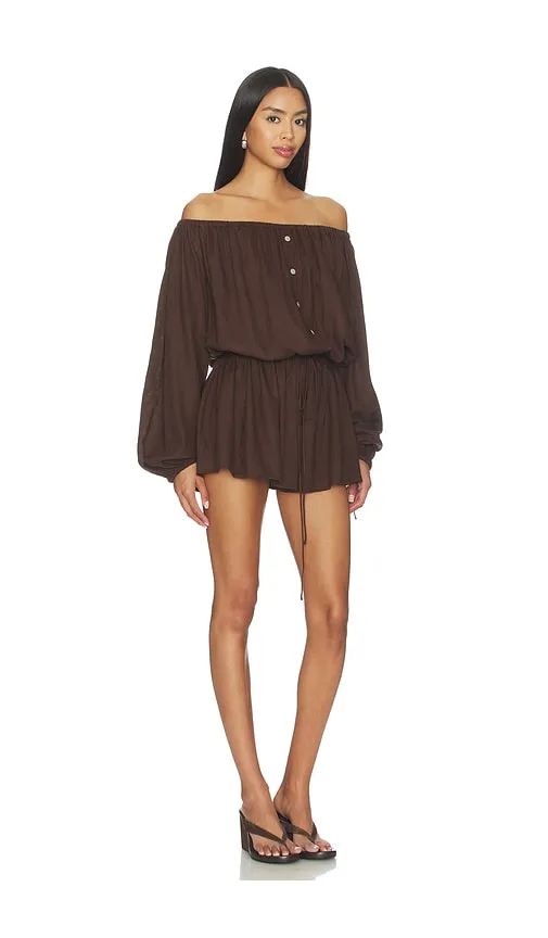 Kai Linen Romper in Brown. - size M (also in S, XS) - Tularosa - Modalova