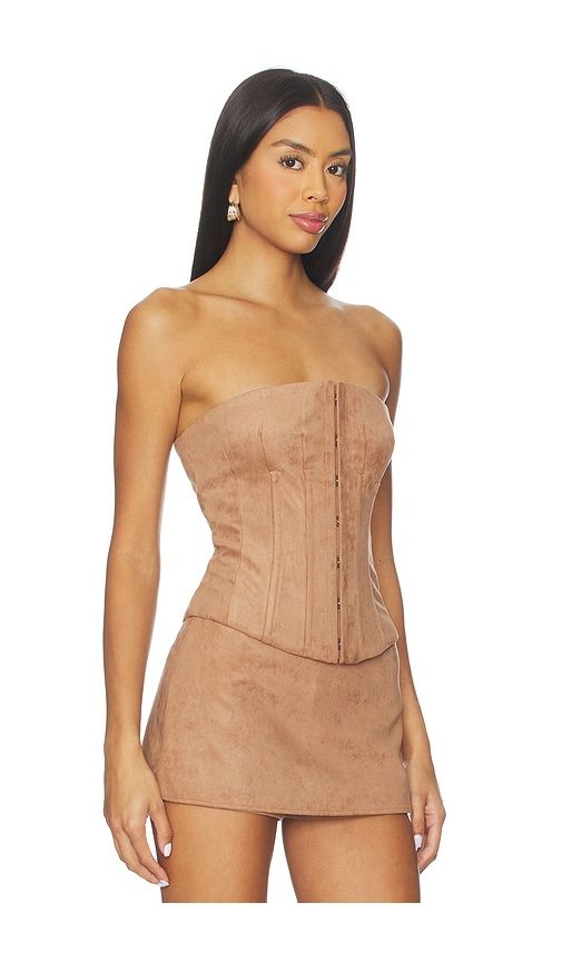 Jolie Faux Suede Top in Tan. - size M (also in S, XL, XS) - Tularosa - Modalova