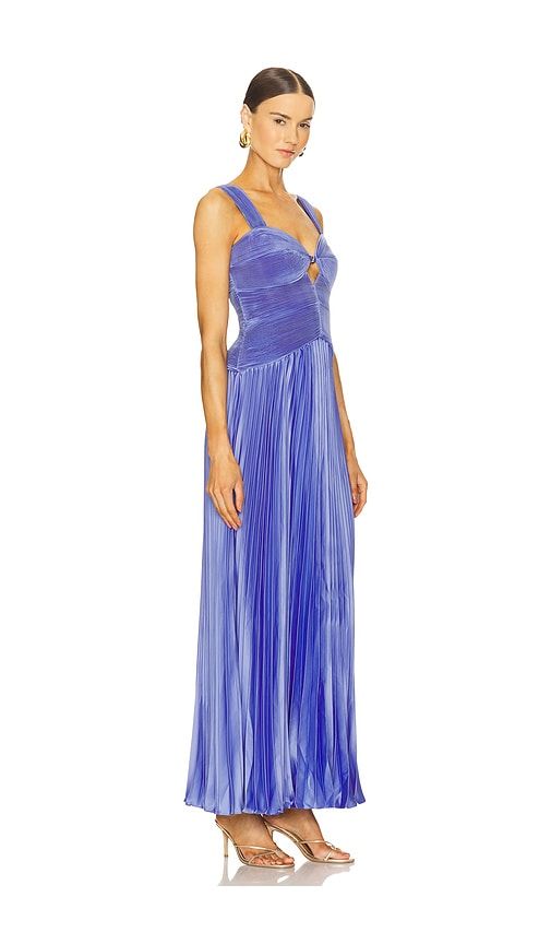Alaia Pleated Gown in Blue. - size 4 (also in 6) - AMUR - Modalova