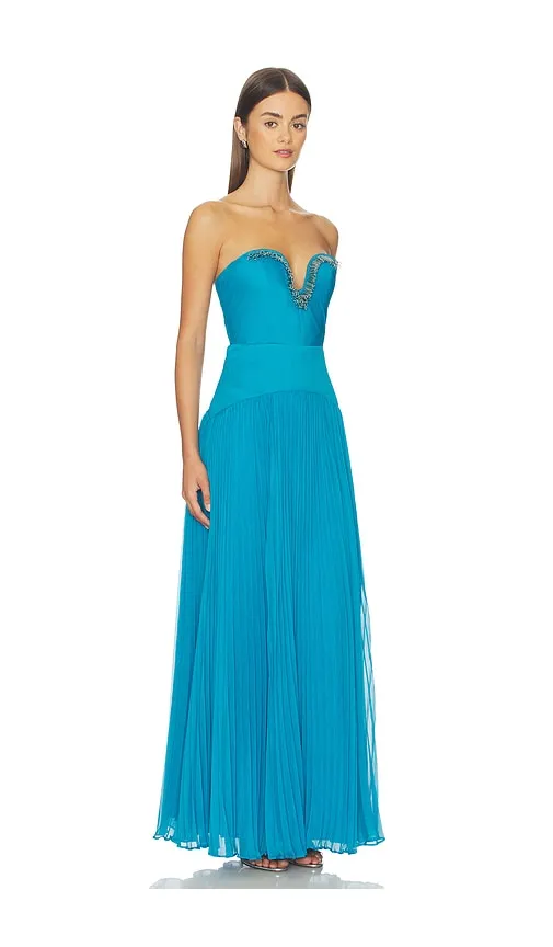 Fiora Pleated Dress in Blue. - size 10 (also in 2, 6) - AMUR - Modalova