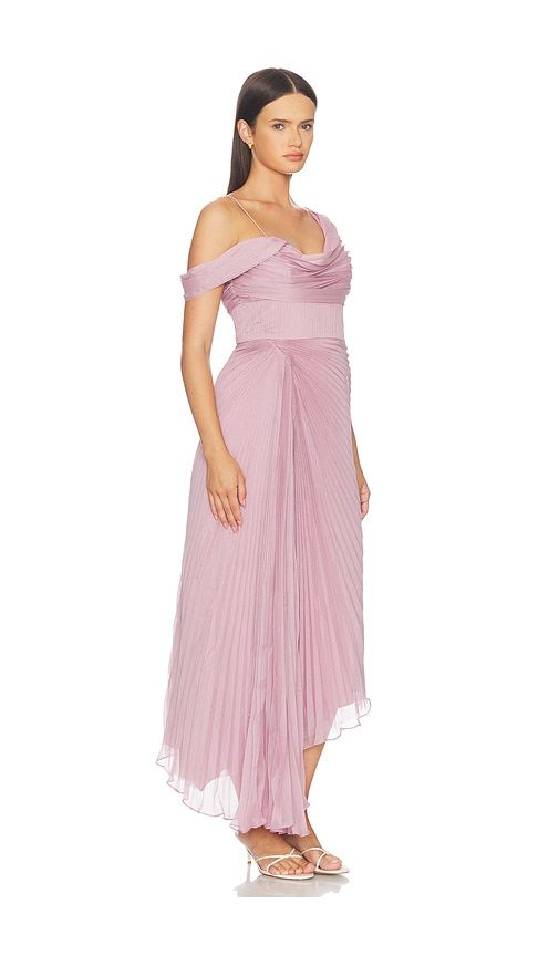 Joelle Pleated Draped Gown in Pink. - size 00 (also in 10, 2, 6) - AMUR - Modalova