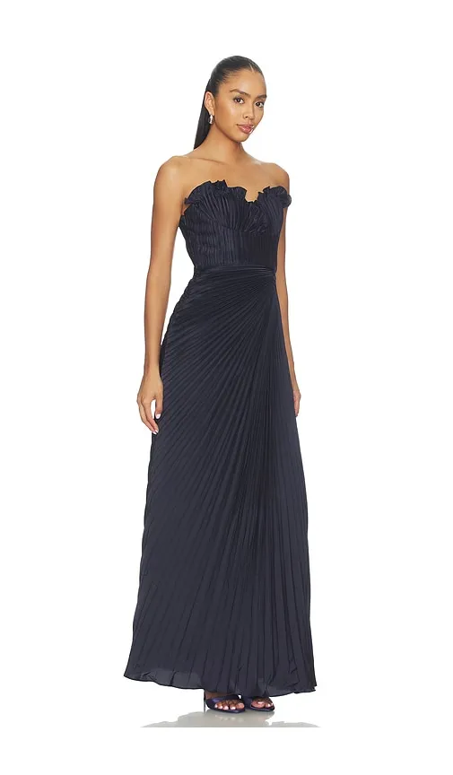 Kaylani Pleated Gown in . - size 0 (also in 00, 2, 4) - AMUR - Modalova