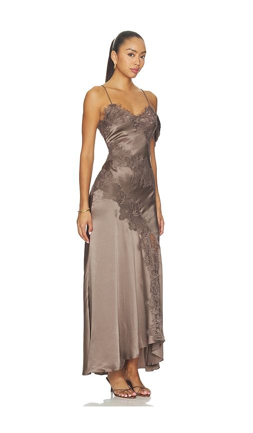 Reese Cascade Lace Gown in Brown. - size 0 (also in 2, 4, 8, 10) - AMUR - Modalova