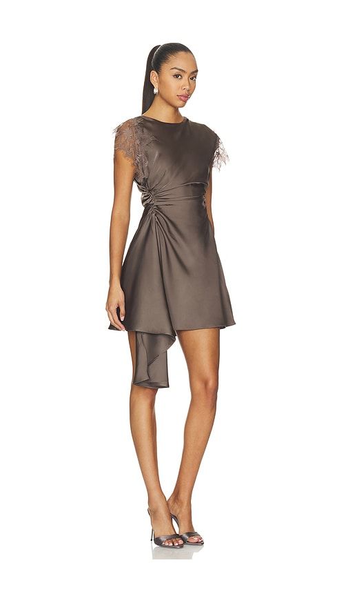 Zina Ruched Mini Dress in Brown. - size 0 (also in 10, 2, 4, 6) - AMUR - Modalova