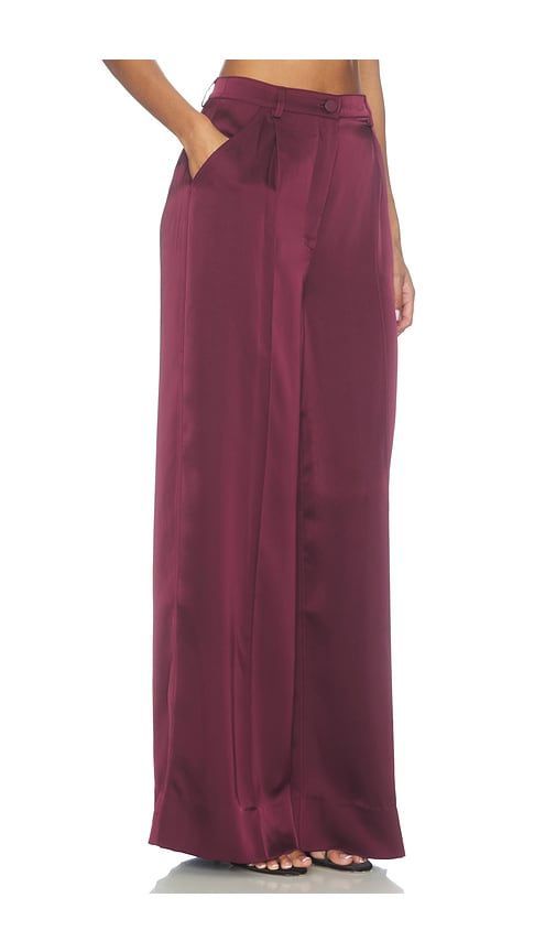 Marley Satin Pant in Burgundy. - size 0 (also in 00, 2, 4) - AMUR - Modalova