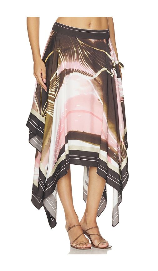 Letty Scarf Skirt in Brown. - size 0 (also in 00, 12, 2, 4, 6, 8) - AMUR - Modalova