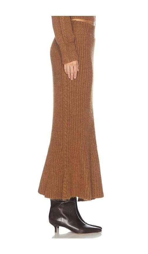 Elsie Cable Knit Skirt in Brown. - size L (also in M, S, XS) - AMUR - Modalova