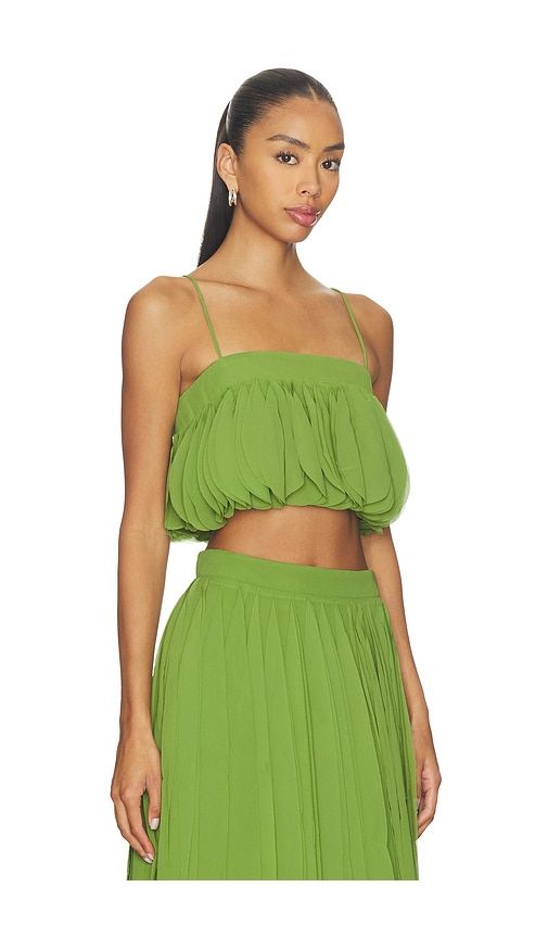 Sonia Ruffle Top in Green. - size 10 (also in 6) - AMUR - Modalova
