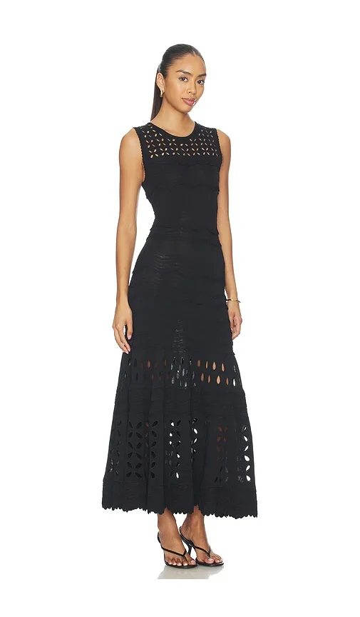 Lakshmi Eyelet Knit Dress in Black. - size L (also in XS) - Ulla Johnson - Modalova