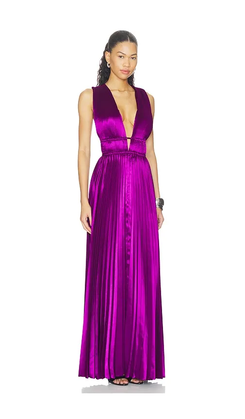 Lena Sleeveless Satin Gown in Purple. - size 00 (also in 10, 12, 2, 4, 6) - Ulla Johnson - Modalova