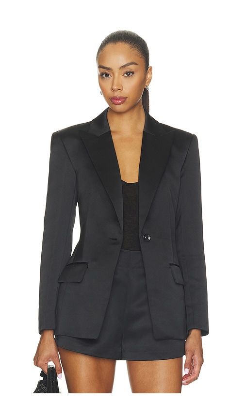 Soline Satin Blazer in Black. - size 0 (also in 2) - Ulla Johnson - Modalova