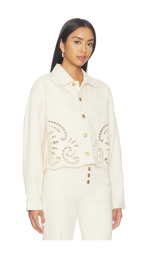 The Bobbi Jacket With Eyelet in White. - size L (also in XL, XS) - Ulla Johnson - Modalova