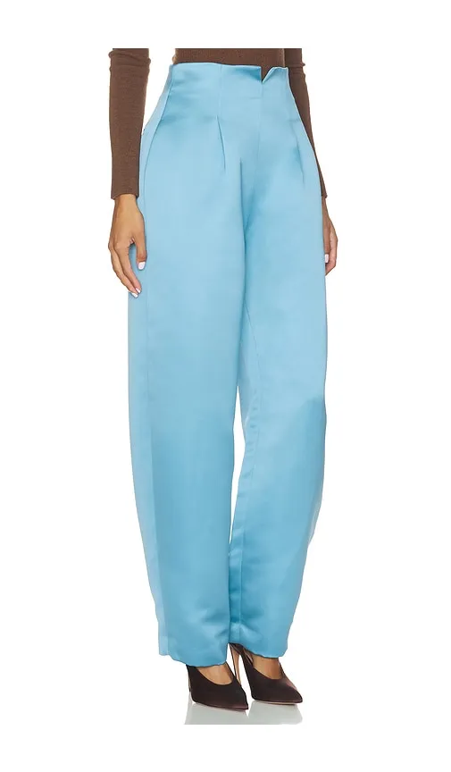Edlyn Satin Pant in Blue. - size 0 (also in 00, 6, 8) - Ulla Johnson - Modalova