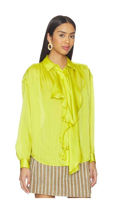 Gesture Long Sleeve Silk Blouse in Green. - size 10 (also in 12, 8) - Ulla Johnson - Modalova
