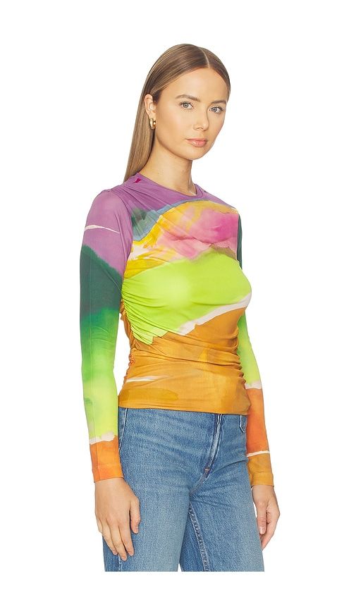 Paradis Ruched Jersey Top in Green,Purple. - size M (also in S, XS) - Ulla Johnson - Modalova