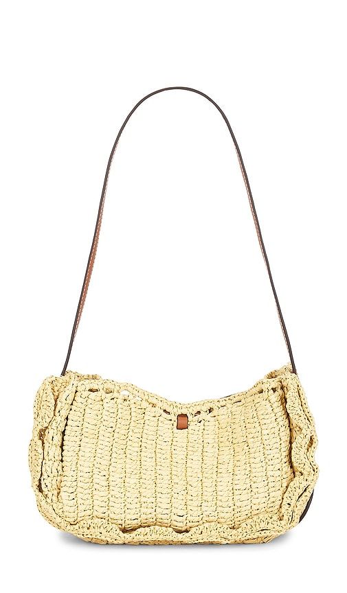 Marina Raffia Scallop Pouchette Bag in Neutral - Ulla Johnson - Modalova