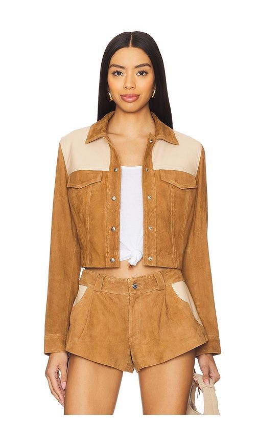 Combo Fringe Jacket in . - size L (also in M, S) - Understated Leather - Modalova