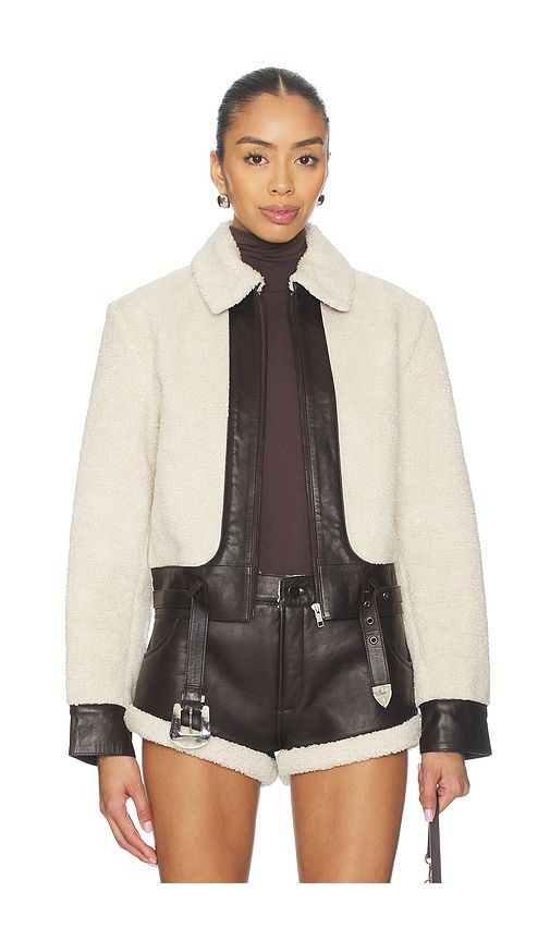 Faux Leather Jacket in Cream. - size L (also in XL, XS) - Understated Leather - Modalova