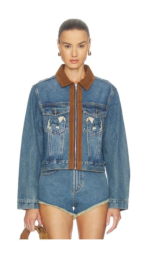 Horsey Jacket in Blue,Brown. - size M (also in XL, XS) - Understated Leather - Modalova