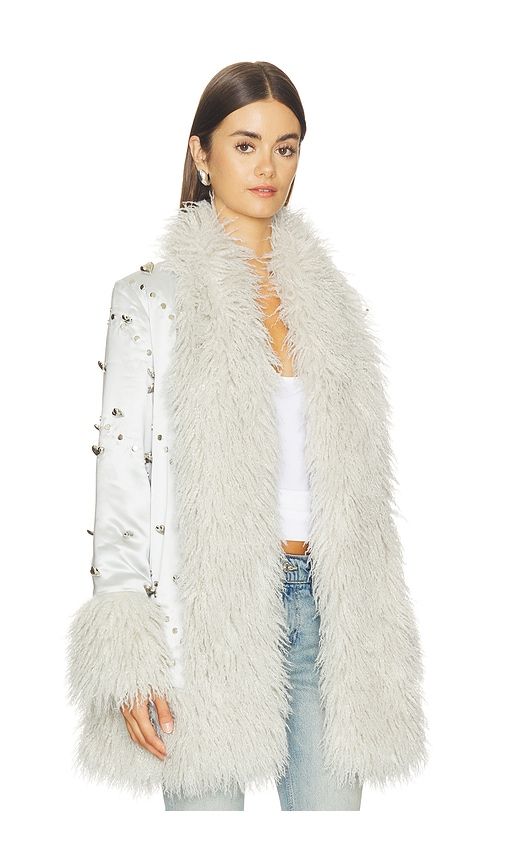 Heart Charm Coat in Metallic . - size S (also in XS, M, L) - Understated Leather - Modalova