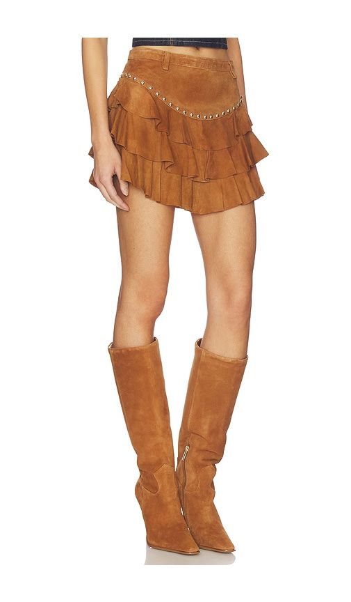 X REVOLVE Frill Mini Skirt in . - size S (also in XL) - Understated Leather - Modalova