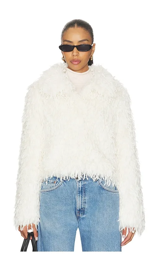 Swan Lake Jacket in Cream. - size L (also in M) - Unreal Fur - Modalova