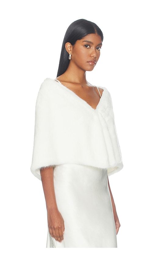Yasmin Faux Fur Wrap in White - Unreal Fur - Modalova