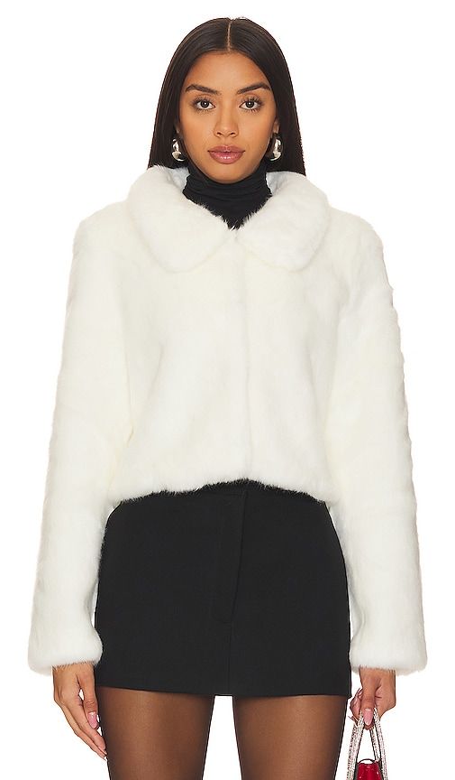 Tirage Cropped Jacket in White. - size L (also in M, XL, XS) - Unreal Fur - Modalova
