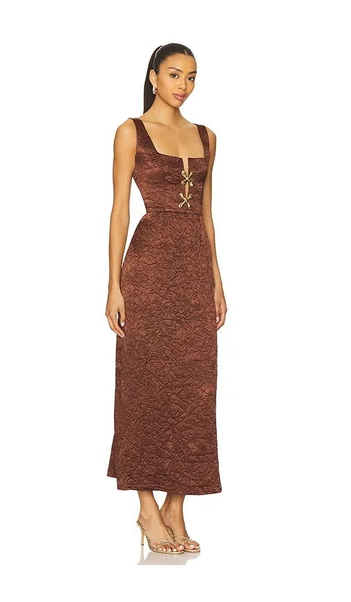 Lauren Acetate Dress in Chocolate. - size S (also in XS) - Usisi Sister - Modalova