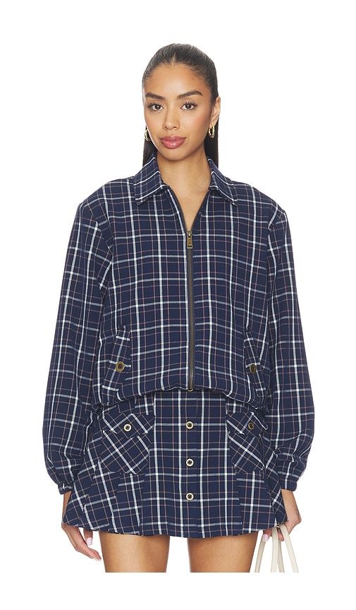 Valencia Lexi Collared Jacket in Navy. - size L (also in M) - THE UPSIDE - Modalova