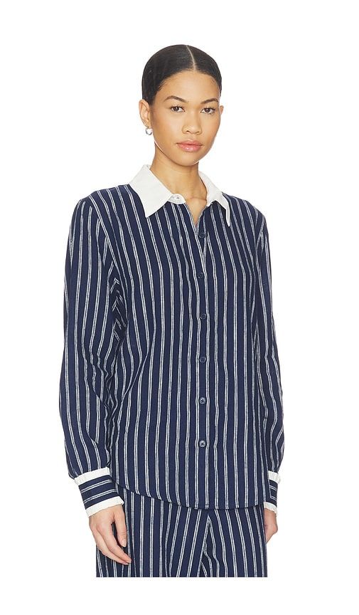 Belize Bobbi Collared Top in Navy. - size S (also in XS) - THE UPSIDE - Modalova