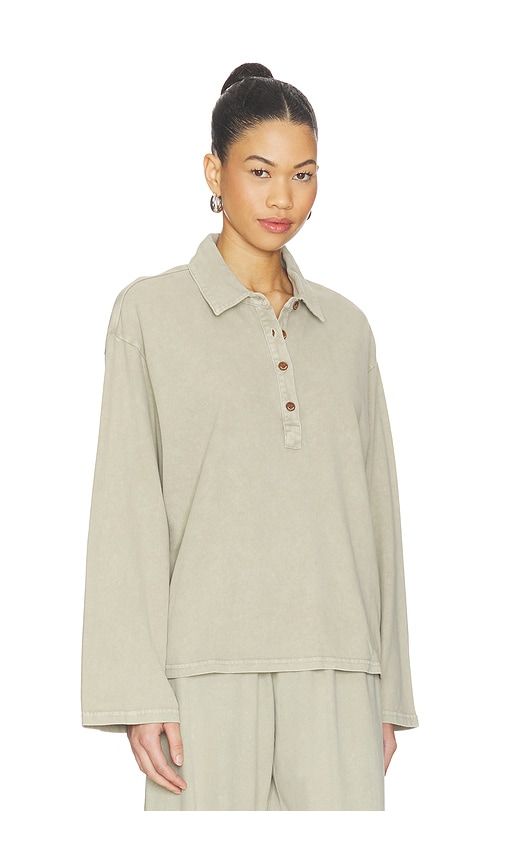 Soho Rhea Collared Top in Sage. - size L (also in S) - THE UPSIDE - Modalova