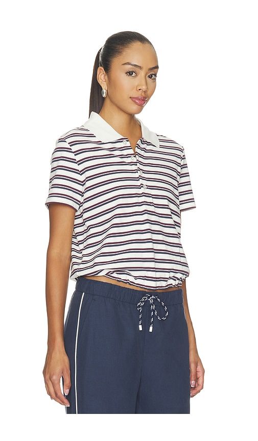 Sophie Cropped Polo Shirt in Navy. - size L (also in M, S) - THE UPSIDE - Modalova
