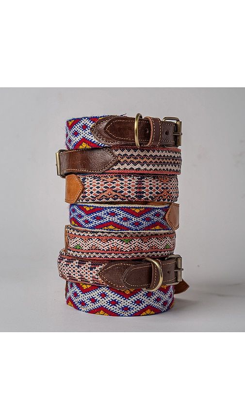 Moroccan Kilim Dog Collar & Leash in Brown. - size S (also in ) - Verve Culture - Modalova