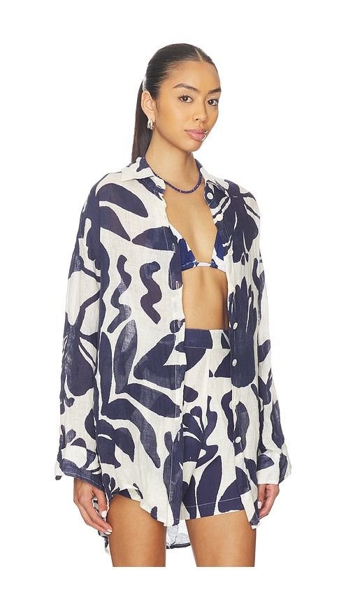 Playa Boyfriend Shirt in White,Navy. - size L (also in M) - vitamin A - Modalova
