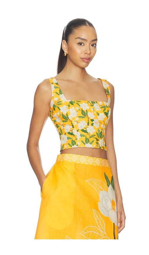 Square Neck Sleeveless Blouse in Yellow. - size M (also in S, XL, XS) - Verandah - Modalova