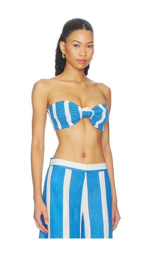 Smocked Bandeau Top in Blue. - size L (also in M, S, XS) - Verandah - Modalova