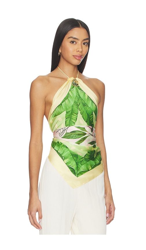 Crystal Scarf Blouse in Yellow, Green. - size L (also in XL) - Verandah - Modalova