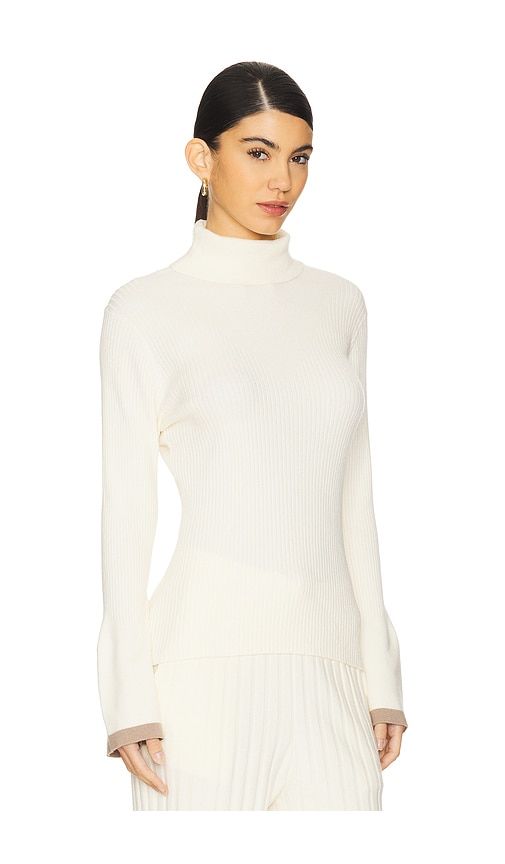 Ravena Rib Knit High Neck Top in Ivory. - size L (also in XL) - Varley - Modalova