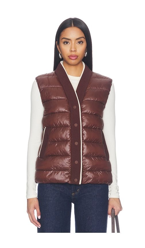 Colwyn Short Boxy Gilet Puffer in Brown. - size L (also in M, S, XL, XS) - Varley - Modalova