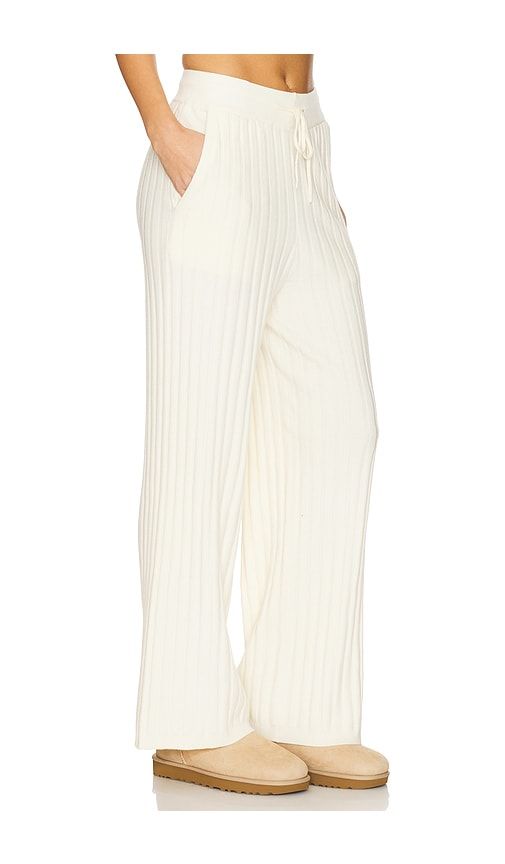 Simeon Wide Rib Knit Trouser in Ivory. - size M (also in S) - Varley - Modalova