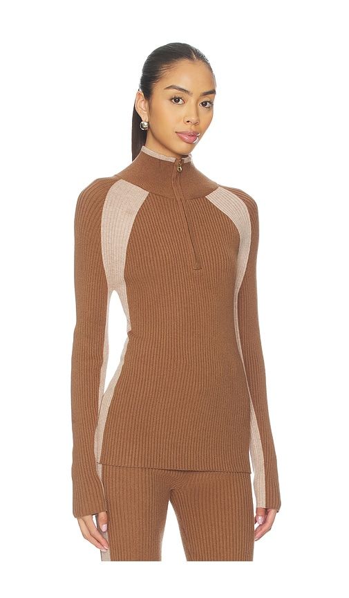 Bellings Half Zip Knit Top in Brown. - size S (also in XS) - Varley - Modalova