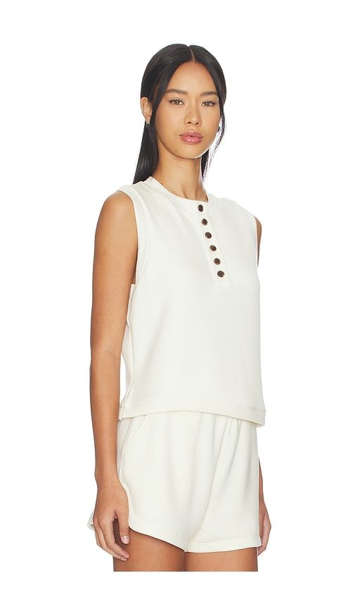Marla Button Placket Tank Top in Ivory. - size L (also in M, S) - Varley - Modalova
